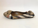 Burberry Knotted Nova Check Ballet Flats Size 41 It (11 Us)