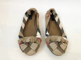 Burberry Knotted Nova Check Ballet Flats Size 41 It (11 Us)