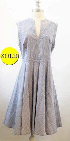 Tory Burch Blue Striped Dress Size 12