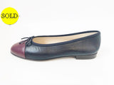 NEW Chanel Cap Toe Ballet Flat 39.5 It (9.5 Us)