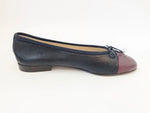 NEW Chanel Cap Toe Ballet Flat 39.5 It (9.5 Us)