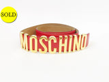 Moschino Red Leather Belt Size 42 It (S Us)