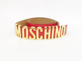 Moschino Red Leather Belt Size 42 It (S Us)