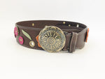 NEW Floral Accent Leather Belt