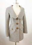 Couture Couture Houndstooth Coat With Removable Fur Collar Size 38 It (Xs)