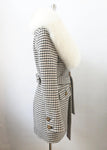 Couture Couture Houndstooth Coat With Removable Fur Collar Size 38 It (Xs)