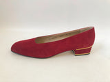 Salvatore Ferragamo Crimson Suede Pump Size 39 It (9 Us)