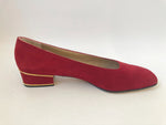 Salvatore Ferragamo Crimson Suede Pump Size 39 It (9 Us)