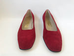 Salvatore Ferragamo Crimson Suede Pump Size 39 It (9 Us)