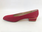 Salvatore Ferragamo Crimson Suede Pump Size 39 It (9 Us)