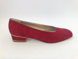 Salvatore Ferragamo Crimson Suede Pump Size 39 It (9 Us)