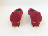 Salvatore Ferragamo Crimson Suede Pump Size 39 It (9 Us)