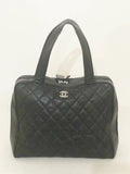 Chanel Surpique Caviar Leather Bowler Bag