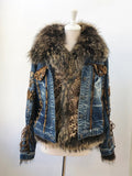 NEW Giorgio Rotti Jean Jacket With Fur Size Xl