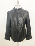 Via Spiga Leather Diamond Pattern Jacket Size L