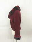 Buonuomo Fur Trim Cashmere Sweater Set Size M