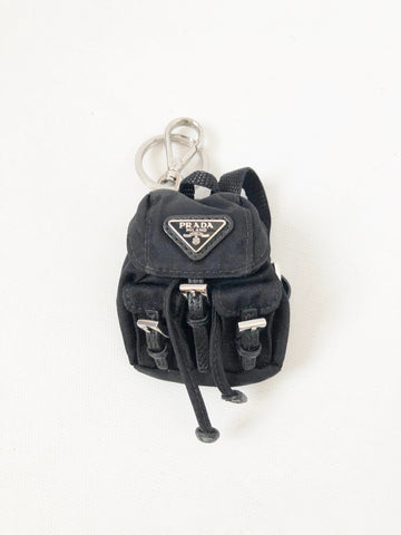black prada mini backpack Prada Vela Backpack Keychain – KMK Luxury Consignment
