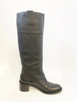 Gucci Leather Gg Knee Boots Size 38 It (8 Us)