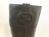 Gucci Leather Gg Knee Boots Size 38 It (8 Us)