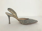 Manolo Blahnik Embossed Slingbacks Size 26.5 It (6.5 Us)