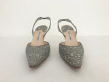 Manolo Blahnik Embossed Slingbacks Size 26.5 It (6.5 Us)