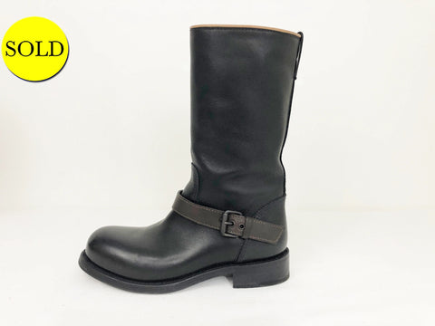 Bottega Veneta Leather Moto Boots Size 36.5 It (6.5 Us)