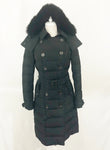 Burberry Brit Parka Coat With Fox Trim Size S