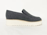 NEW Vince Grey Wool Platform Loafer Size 7