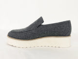 NEW Vince Grey Wool Platform Loafer Size 7