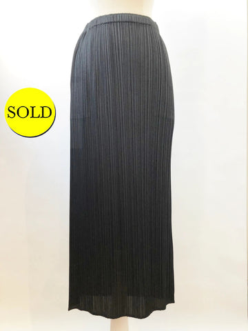 Pleats Please Issey Miyake Black Pleated Skirt Designer Size 5 (L / Xl)