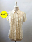 St. John Silk Ruffle Front Blouse Size 8