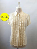 St. John Silk Ruffle Front Blouse Size 8