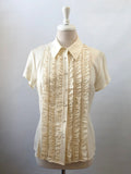 St. John Silk Ruffle Front Blouse Size 8