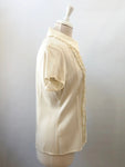 St. John Silk Ruffle Front Blouse Size 8