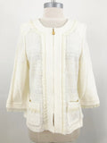 NEW St. John Silk Trim Jacket Size 8 Retail $1,045