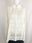 NEW Anne Fontaine Lace Inset Blouse Size 46 Fr (L Us)