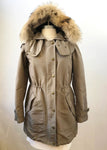 Burberry Brit Coat With Removable Fur Trim Size S