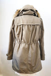 Burberry Brit Coat With Removable Fur Trim Size S