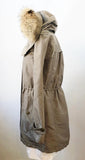 Burberry Brit Coat With Removable Fur Trim Size S