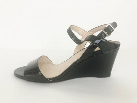 NEW Prada Patent Leather Wedge Sandal Size 36 It (6 Us)