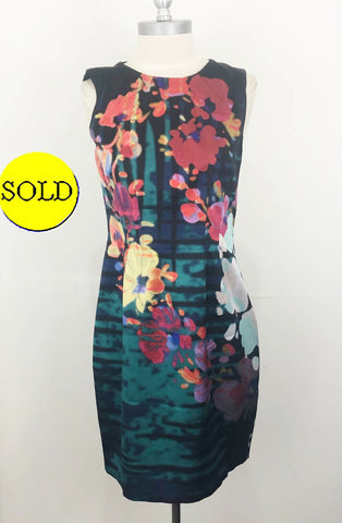 Elie Tahari Floral Silk Dress Size 4