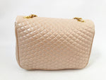 Rose Leather Quilted Shoulder Bag