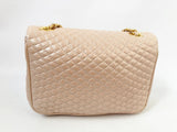 Rose Leather Quilted Shoulder Bag