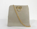 Suede Gancini Shoulder Bag