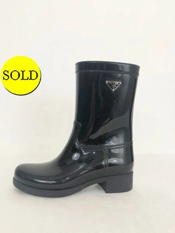 Prada Rubber Rain Boots Size 37 It (7 Us)