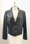 Giorgio Armani Blue Leather Jacket Size 48 It (L / 12 Us)