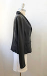 Giorgio Armani Blue Leather Jacket Size 48 It (L / 12 Us)