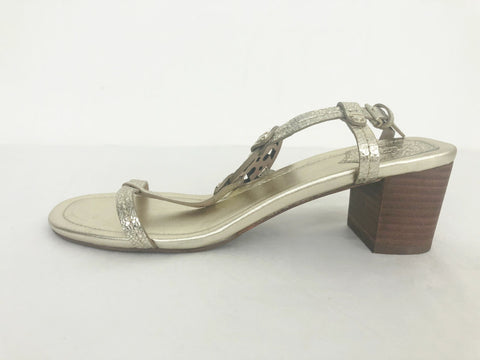 NEW Tory Burch Gold Logo Sandal Size 8