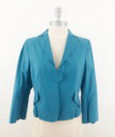 Akris Teal Cotton Jacket Size 8