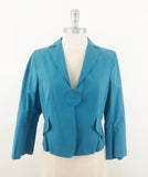 Akris Teal Cotton Jacket Size 8